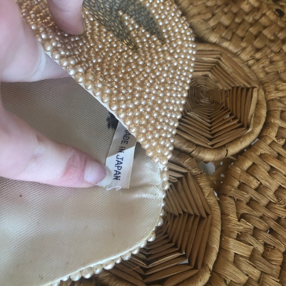 Cream and Silver Satin Beaded Clutch/Purse - Picture 7 of 12